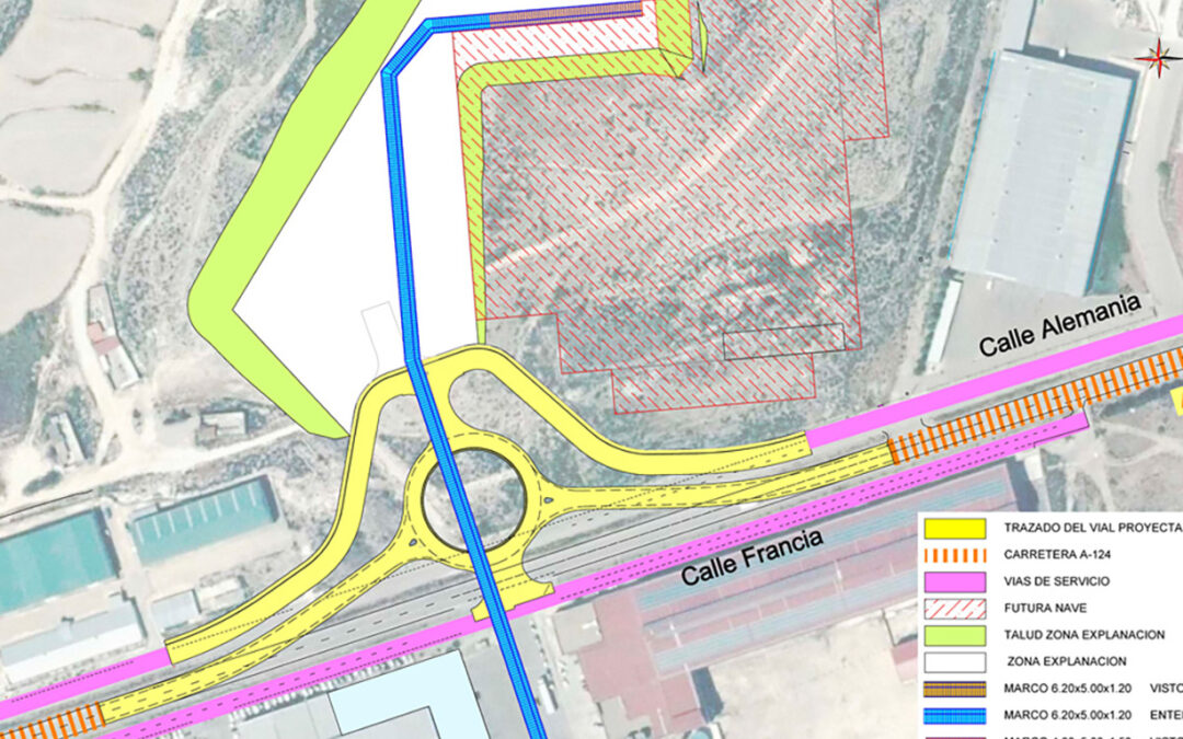 Trabajos realizados para el proyecto constructivo de cruce subterráneo bajo carretera A-124 situado en polígono El Campillo de Zuera (Zaragoza). (1302)